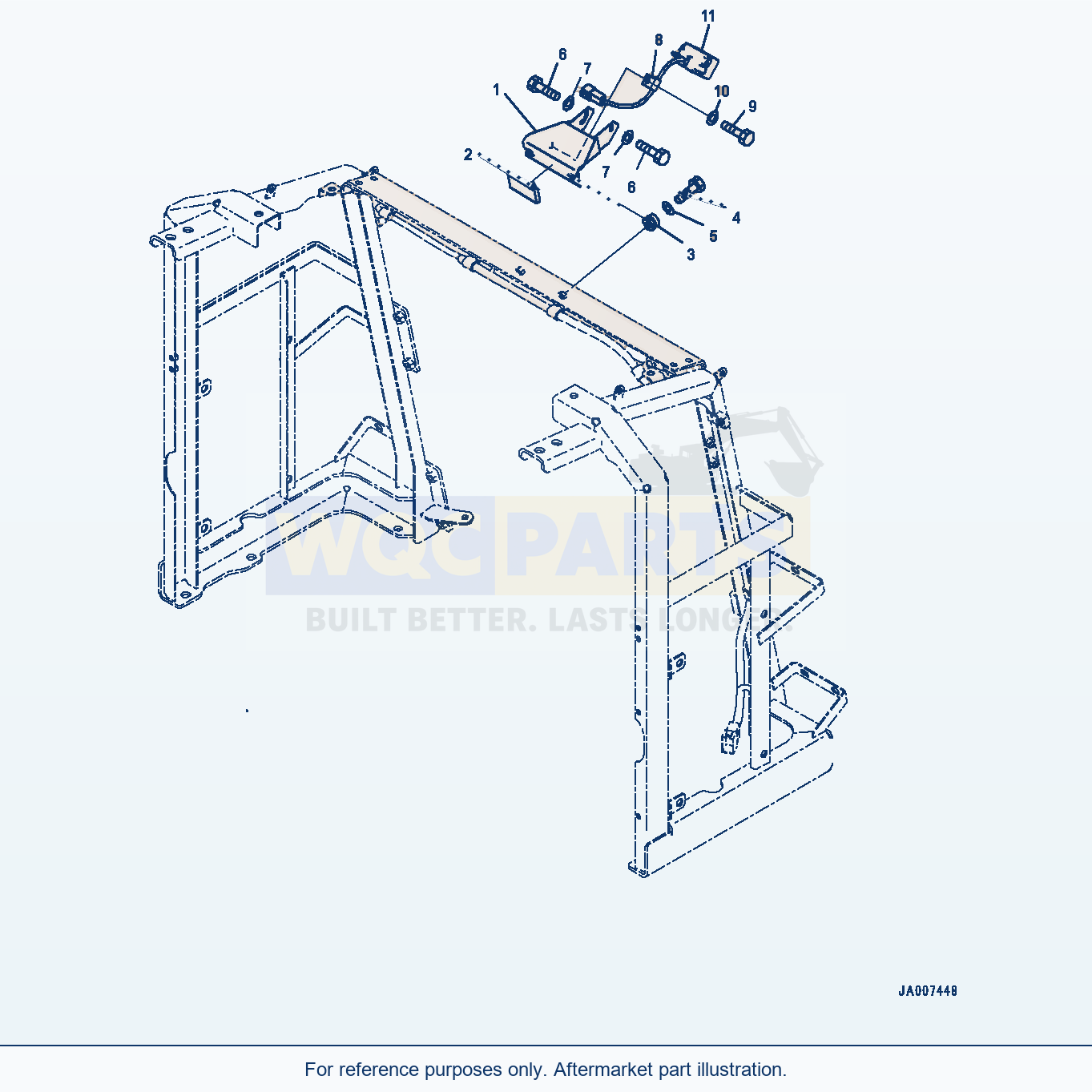 Komatsu WA380-7 Hood, With Cap Type, Rearview Camera parts diagram