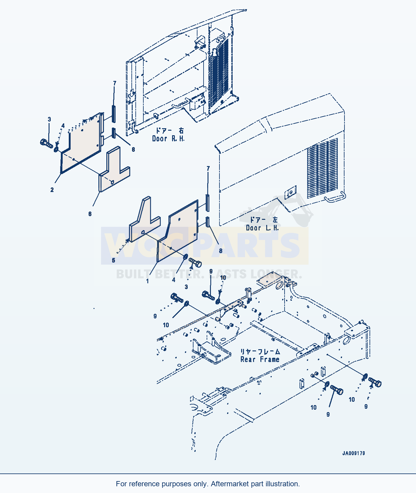 Komatsu WA380-7 Hood, With Cap Type, Tank Cover parts diagram