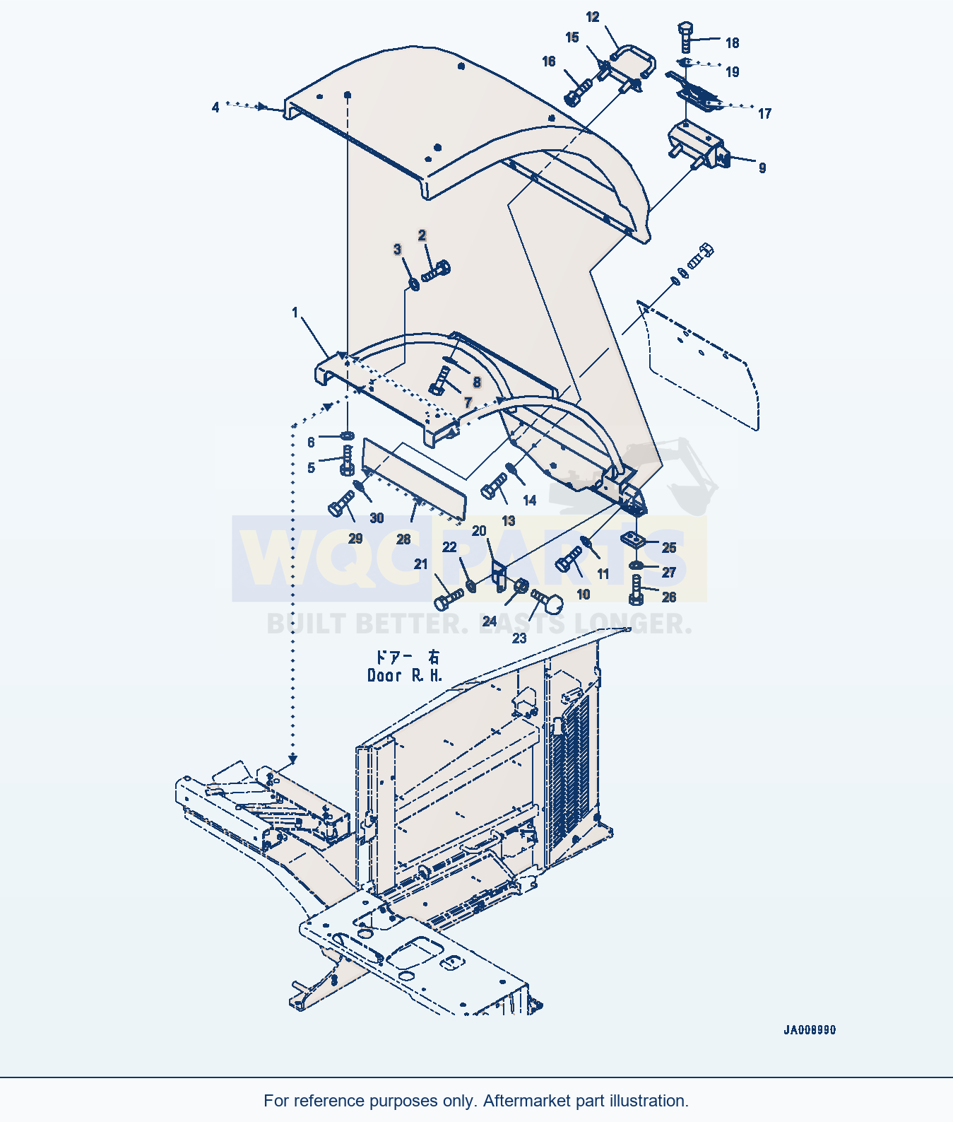 Komatsu WA380-7 Rear Fender, Fender, Rhs Serial 10001-UP parts diagram