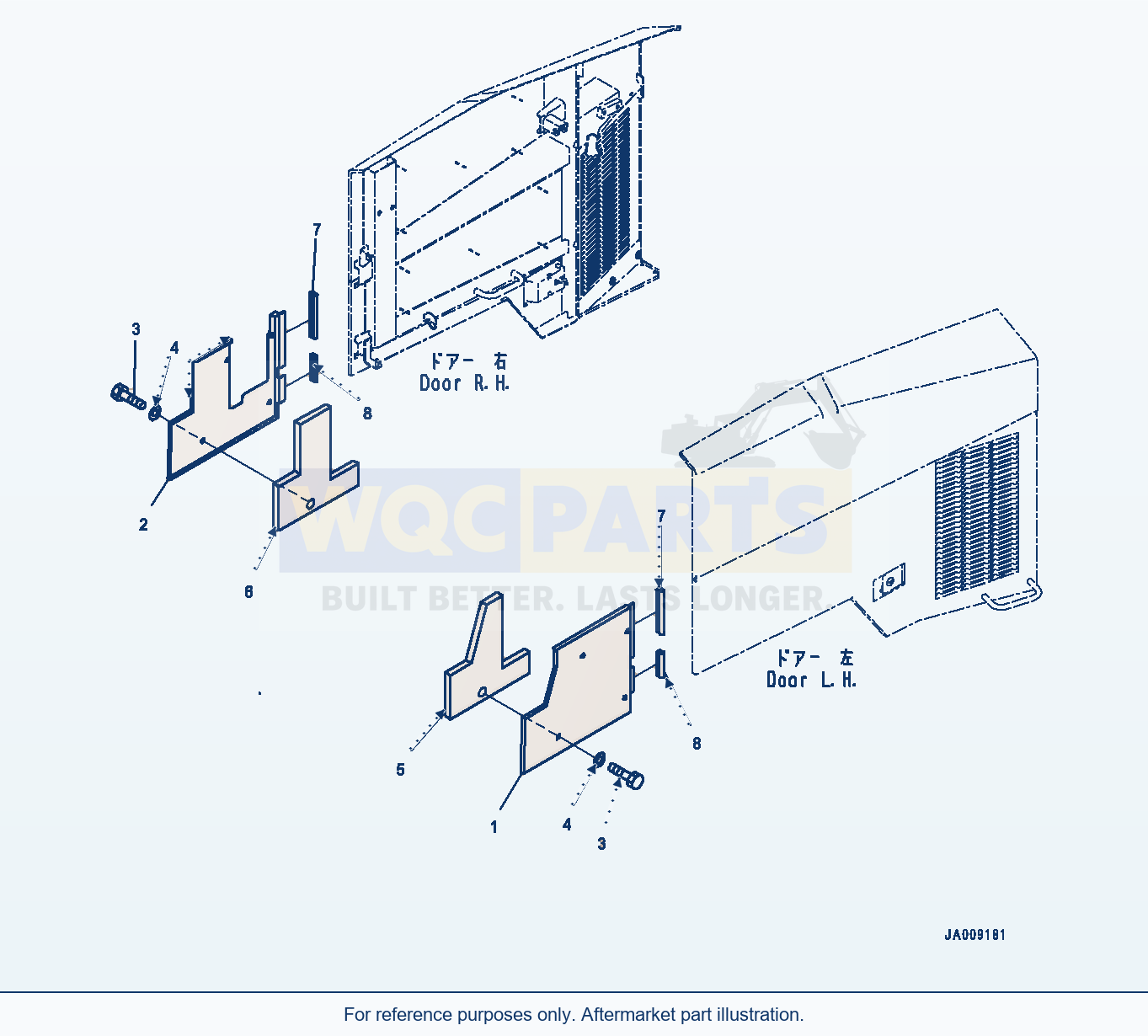 Komatsu WA380-7 Rear Fender, Tank Cover parts diagram
