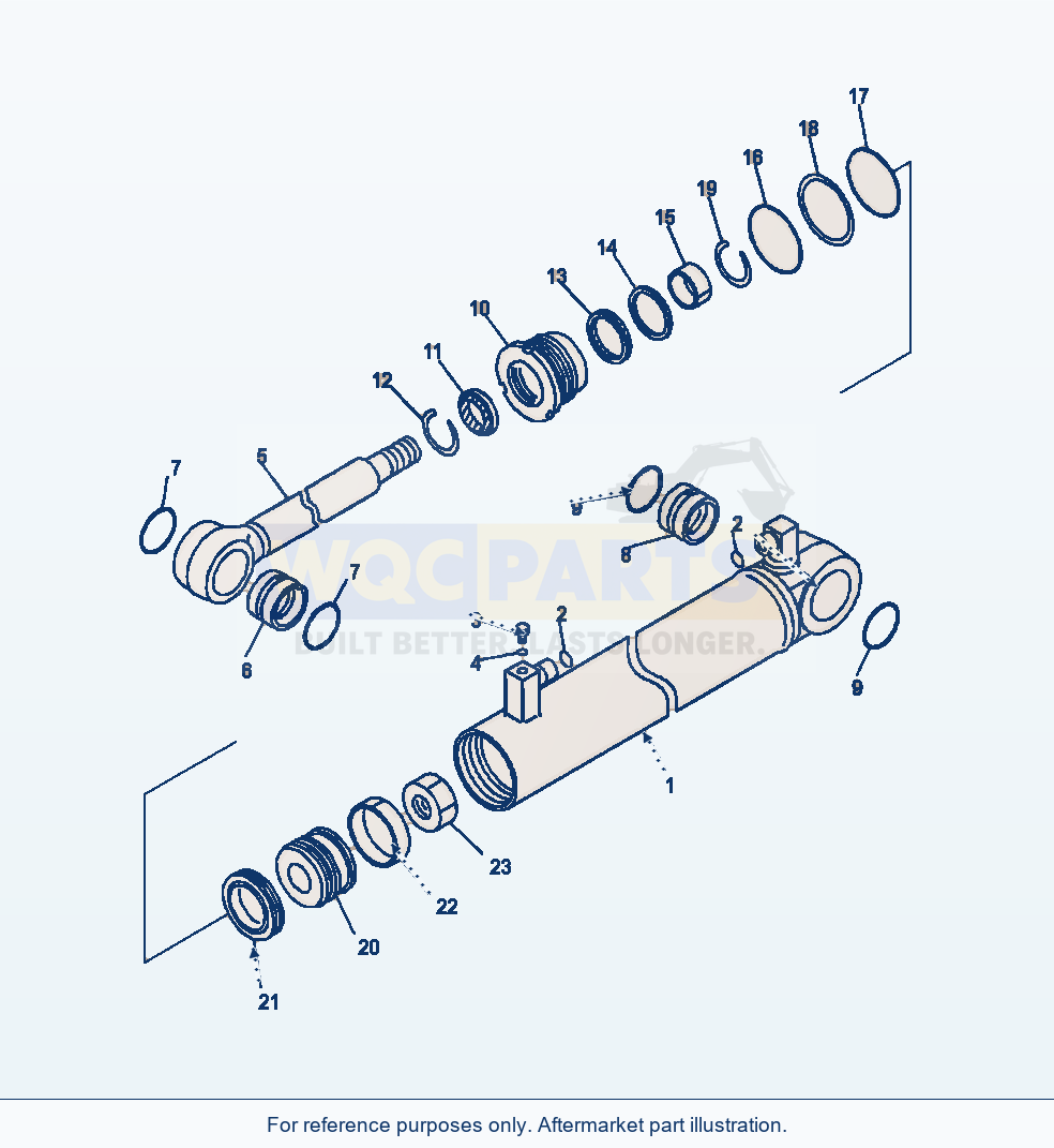Komatsu WA380-7 Cylinder Assembly Steering parts diagram