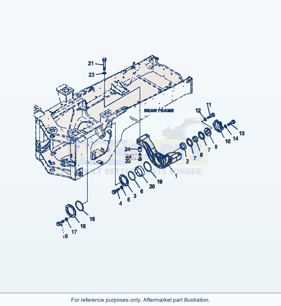 Komatsu WA380-7 Rear Axle Support Serial A64001-UP parts diagram