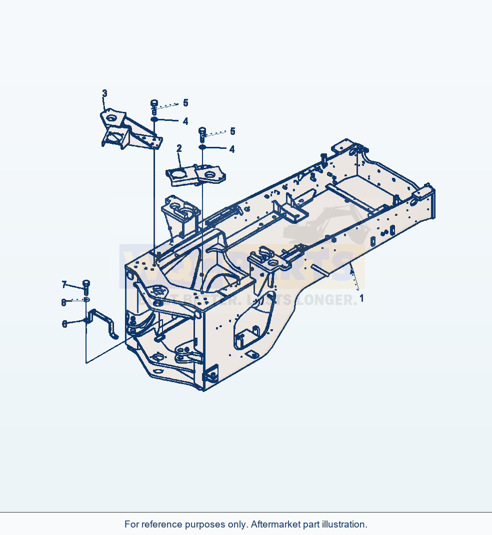 Komatsu WA380-7 Rear Frame parts diagram