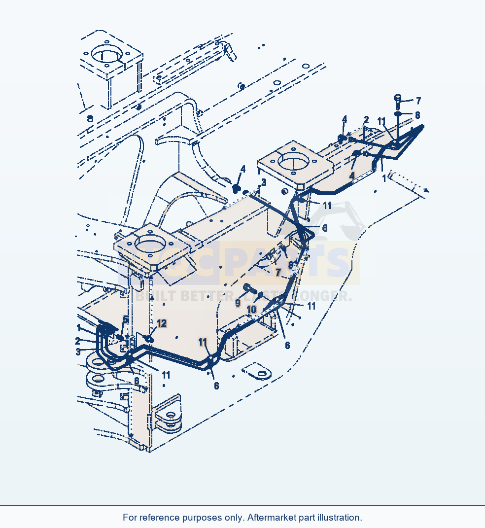 Komatsu WA380-7 Remote Grease Rear Frame parts diagram