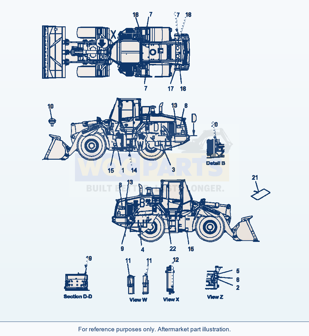 Komatsu WA380-7 Exterior Plates And Decals French parts diagram