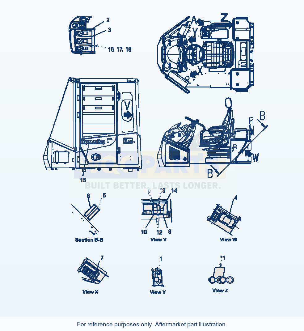 Komatsu WA380-7 Interior Plates And Decals English parts diagram