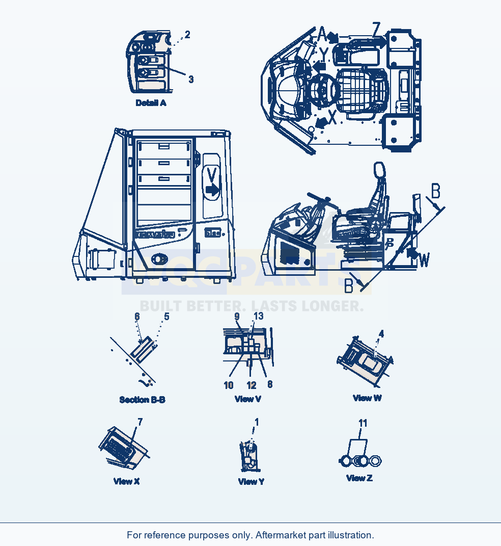 Komatsu WA380-7 Interior Plates And Decals French parts diagram