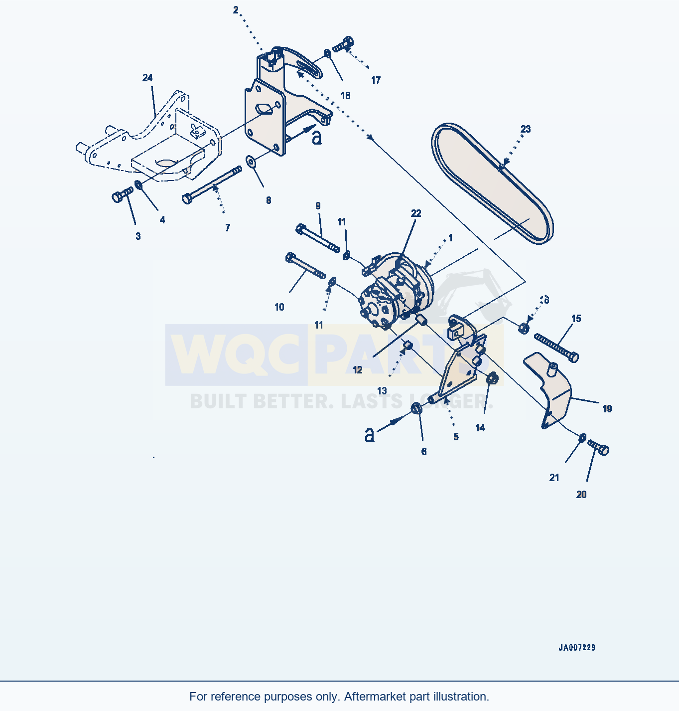Komatsu WA380-7 Air Conditioner Piping, Compressor (#10001-) parts diagram