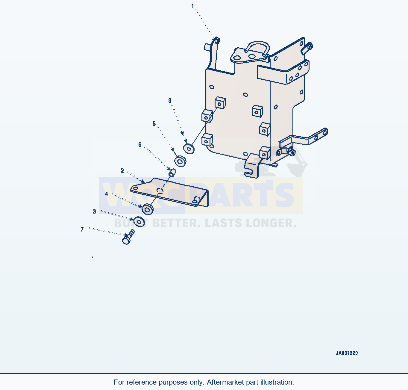 Komatsu WA380-7 Brake Control, Bracket (#10001-) parts diagram