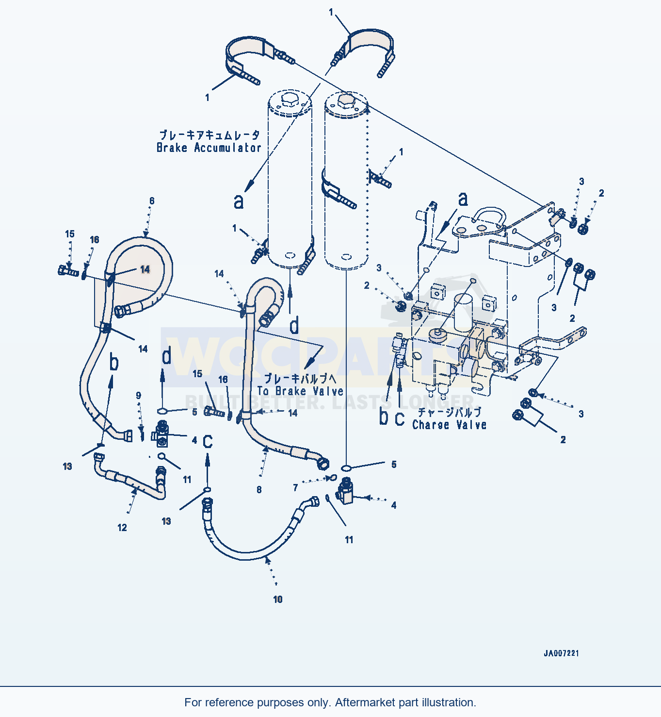 Komatsu WA380-7 Brake Control, Hose (#10001-) parts diagram