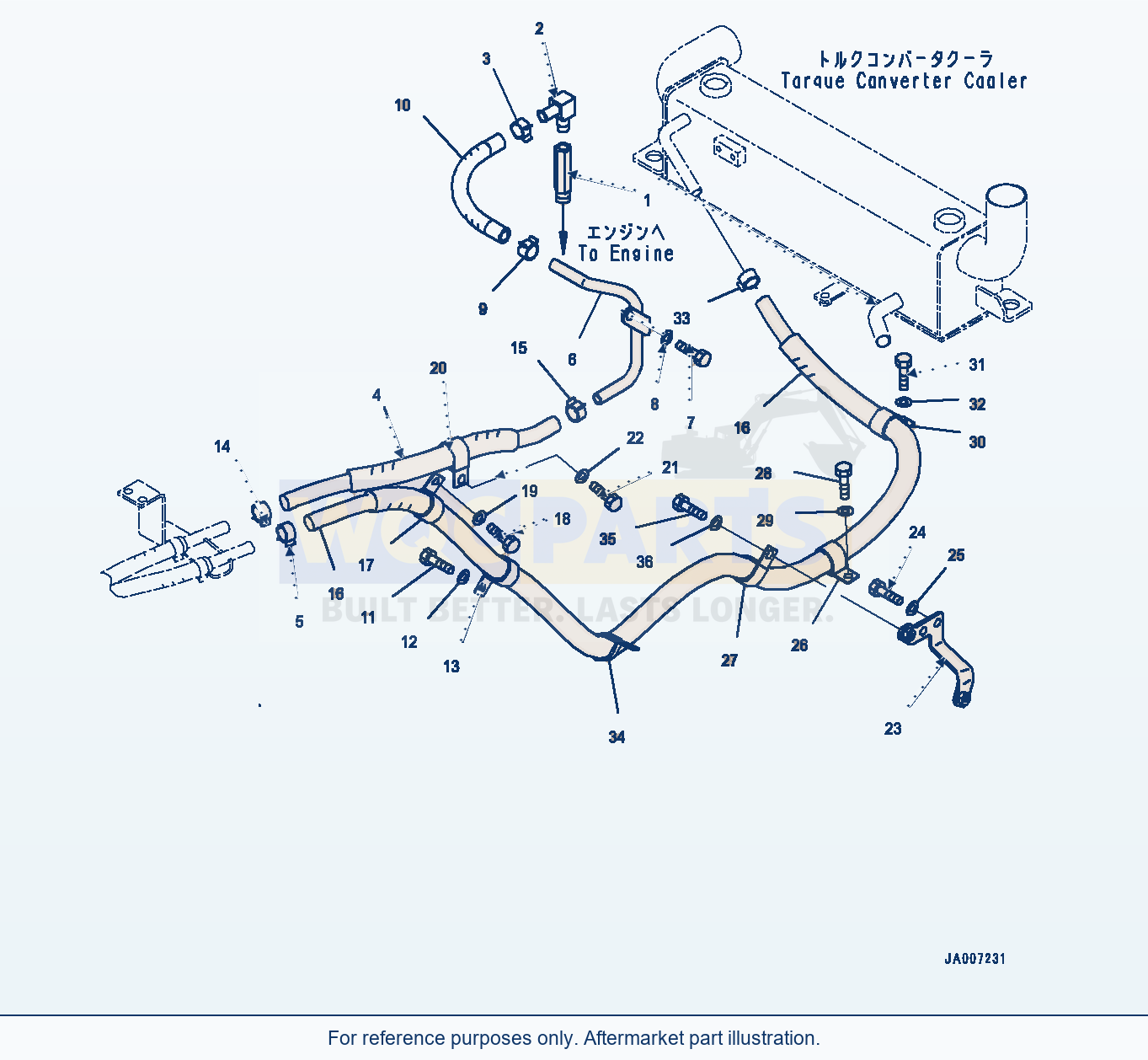 Komatsu WA380-7 Heater Piping (#10001-) parts diagram