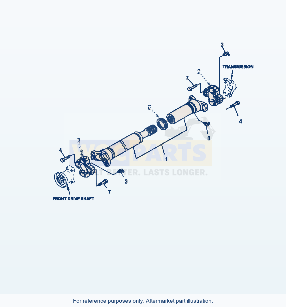 Komatsu WA380-7 Drive Shaft Center parts diagram