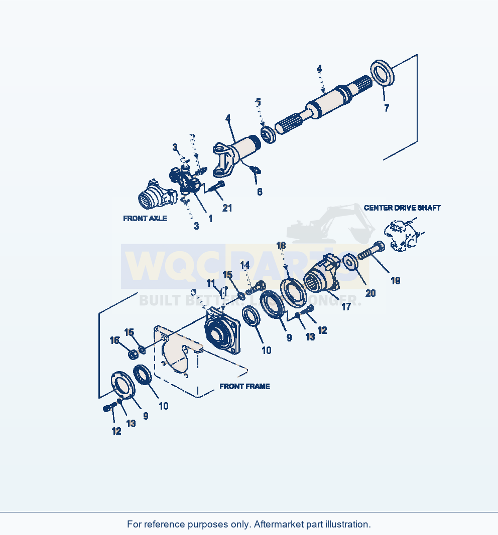Komatsu WA380-7 Drive Shaft Front parts diagram