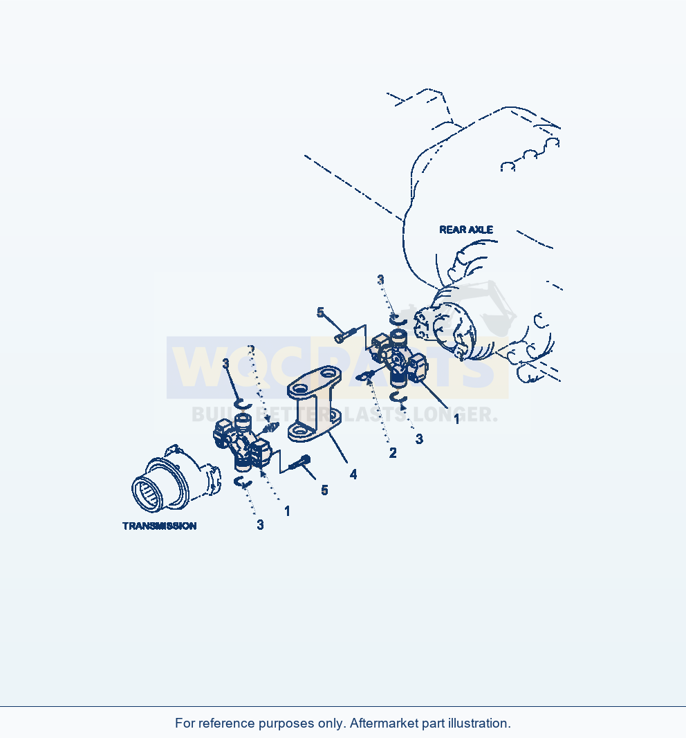 Komatsu WA380-7 Drive Shaft Rear parts diagram