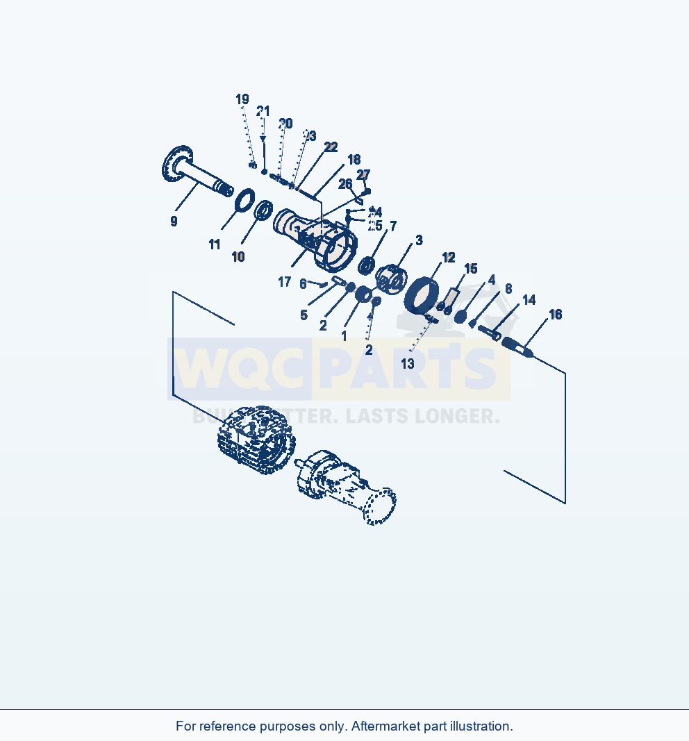 Komatsu WA380-7 Front Axle R.H. Final Drive parts diagram