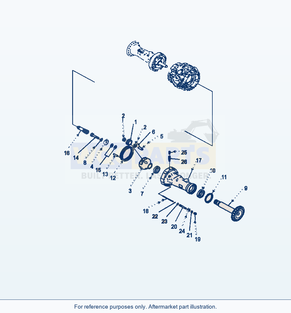 Komatsu WA380-7 Rear Axle L.H. Final Drive parts diagram