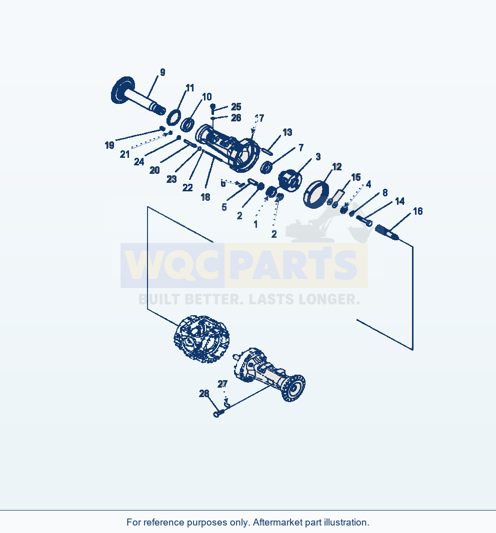 Komatsu WA380-7 Rear Axle R.H. Final Drive parts diagram