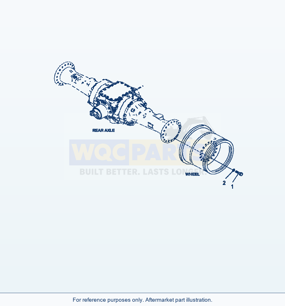 Komatsu WA380-7 Rear Axle Wheel Rim Mounting parts diagram