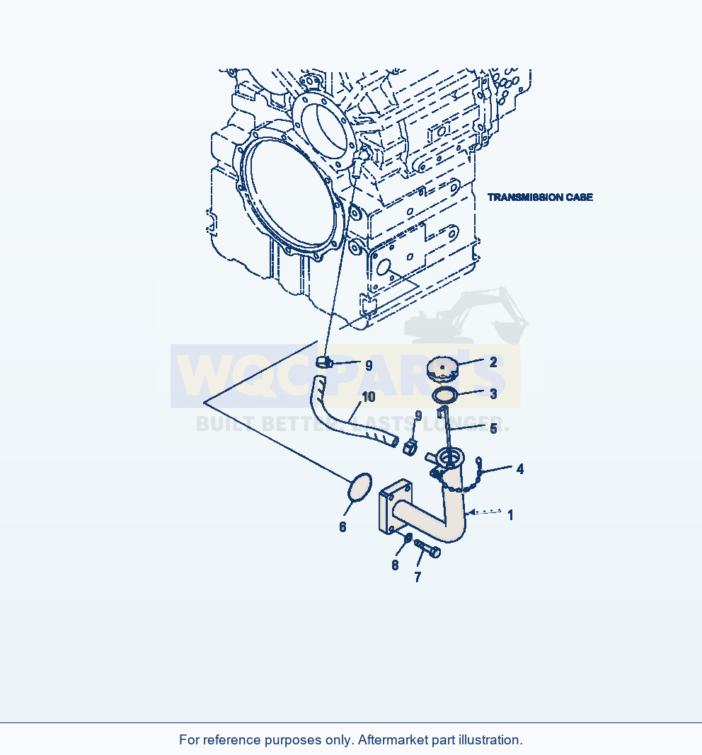 Komatsu WA380-7 Torque Converter And Transmission Filler Tube parts diagram