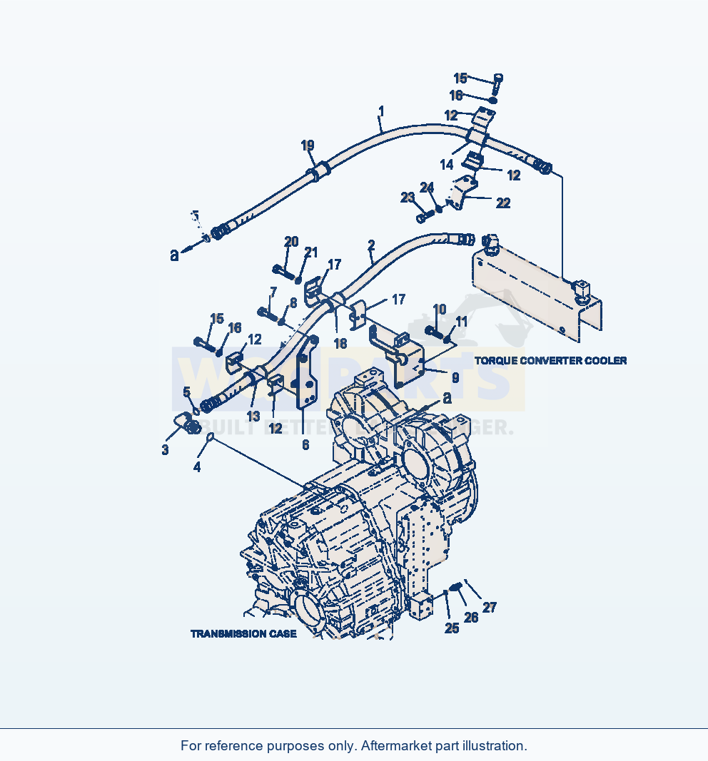 Komatsu WA380-7 Torque Converter Cooling Line parts diagram