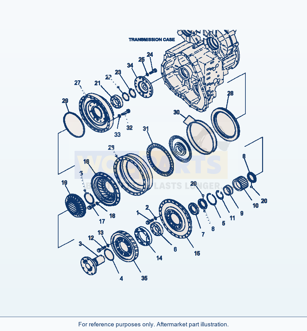 Komatsu WA380-7 Torque Converter parts diagram