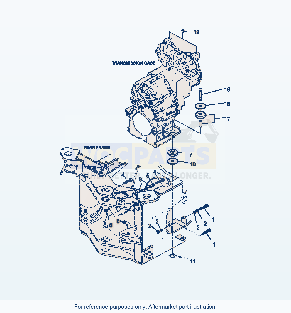 Komatsu WA380-7 Transfer Case Mounting Serial A64001-UP parts diagram