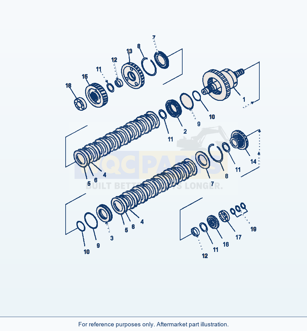 Komatsu WA380-7 Transmission 2Nd And 3Rd Clutch parts diagram
