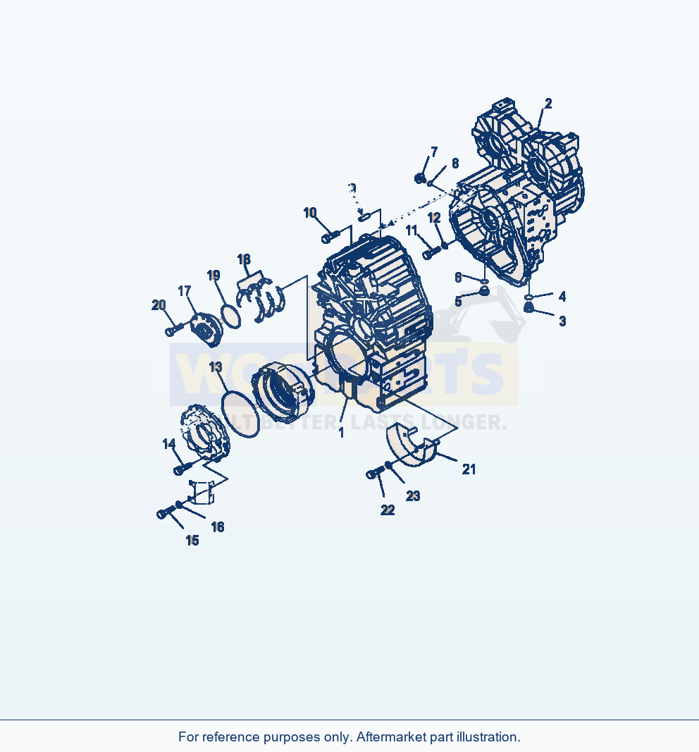Komatsu WA380-7 Transmission Case parts diagram