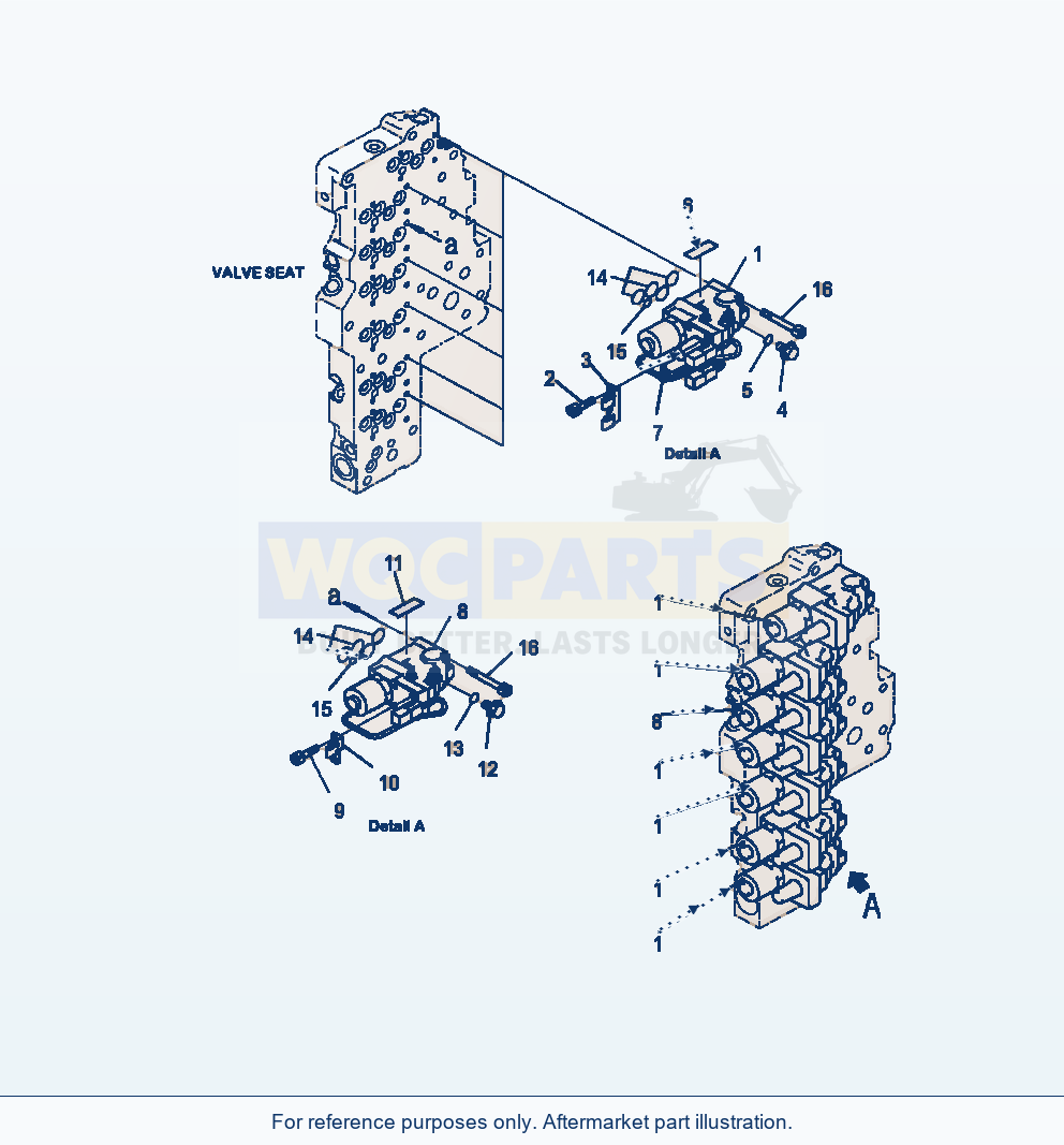 Komatsu WA380-7 Transmission Ecmv Valve parts diagram