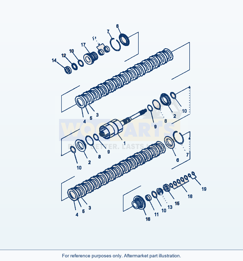 Komatsu WA380-7 Transmission Forward And Reverse Clutch parts diagram