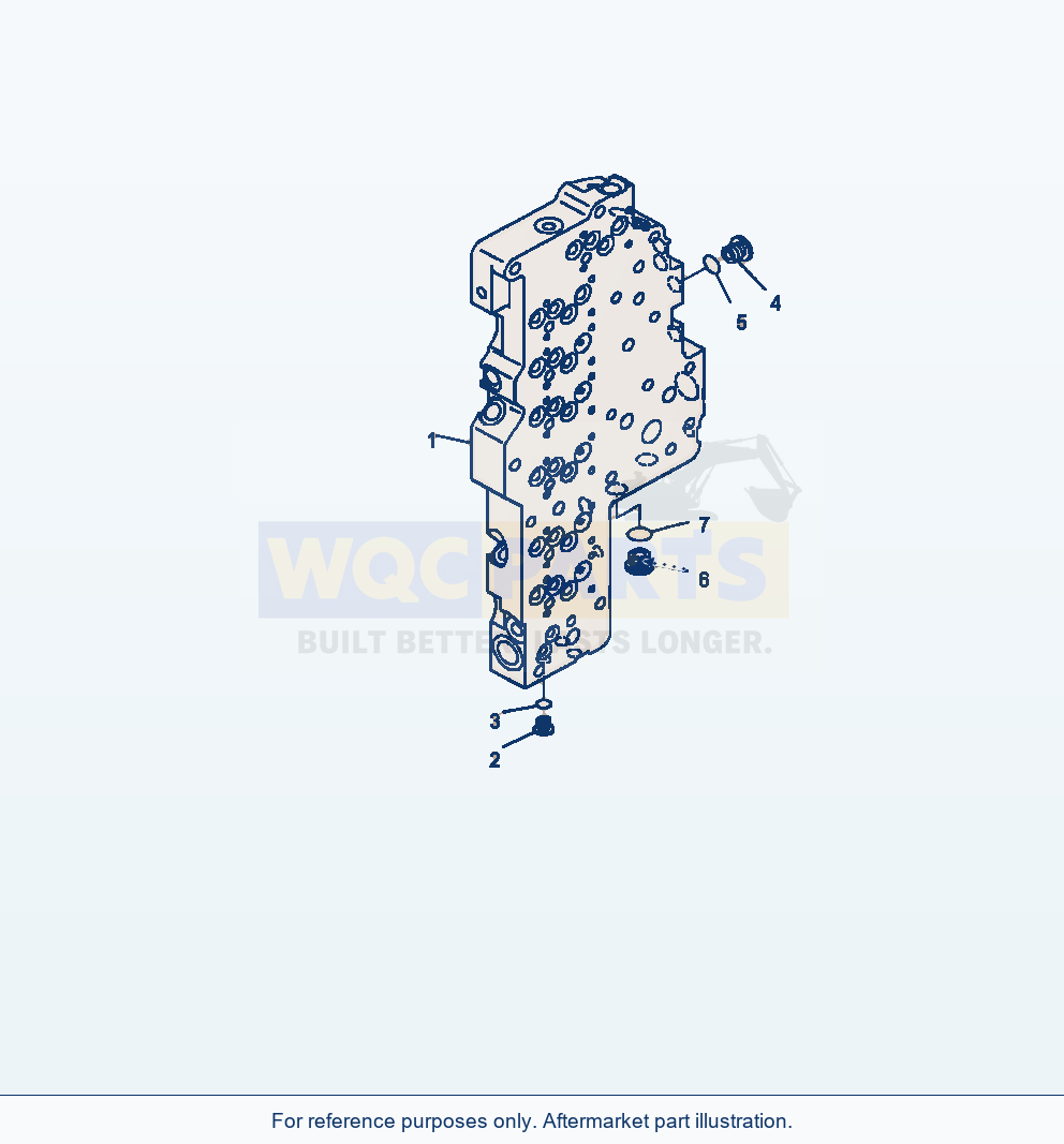 Komatsu WA380-7 Transmission Main Control Valve parts diagram