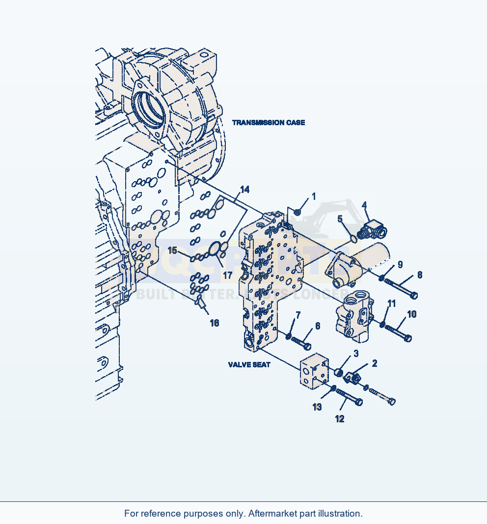 Komatsu WA380-7 Transmission Main Relief Valve Mounting parts diagram