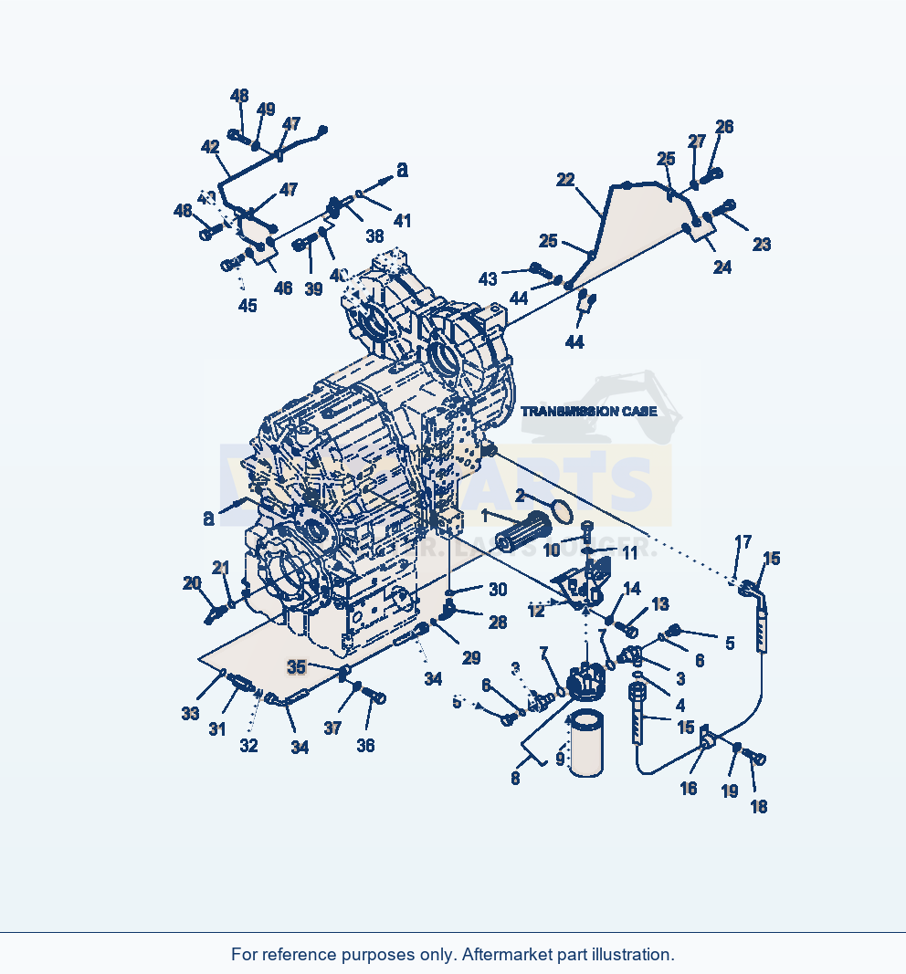 Komatsu WA380-7 Transmission Piping parts diagram