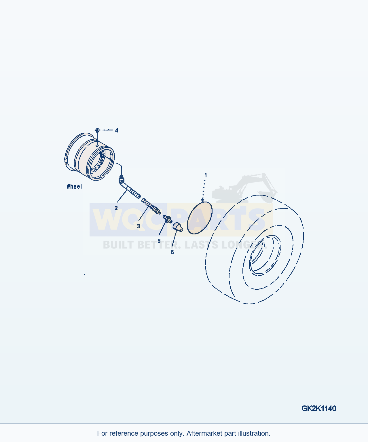 Komatsu WA380-7 Valve, For Rim, 23.5-R25-L3 One Star parts diagram