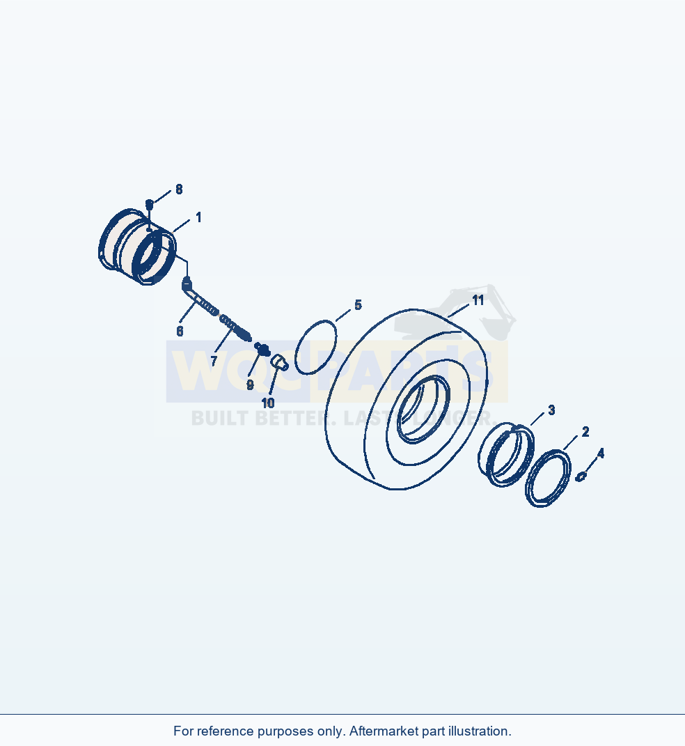 Komatsu WA380-7 Rim For 23.5 X 25 Tubeless Tire parts diagram