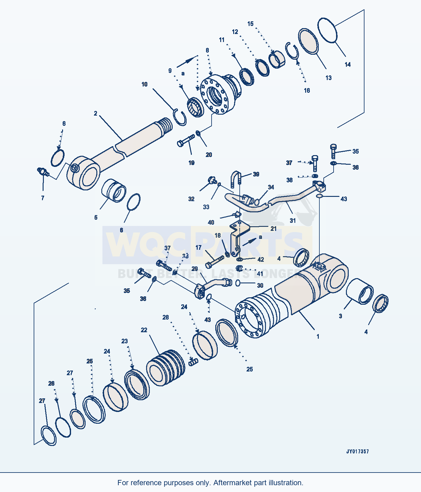 Komatsu WA380-7 Bucket Cylinder, For Standard Boom, Inner parts diagram