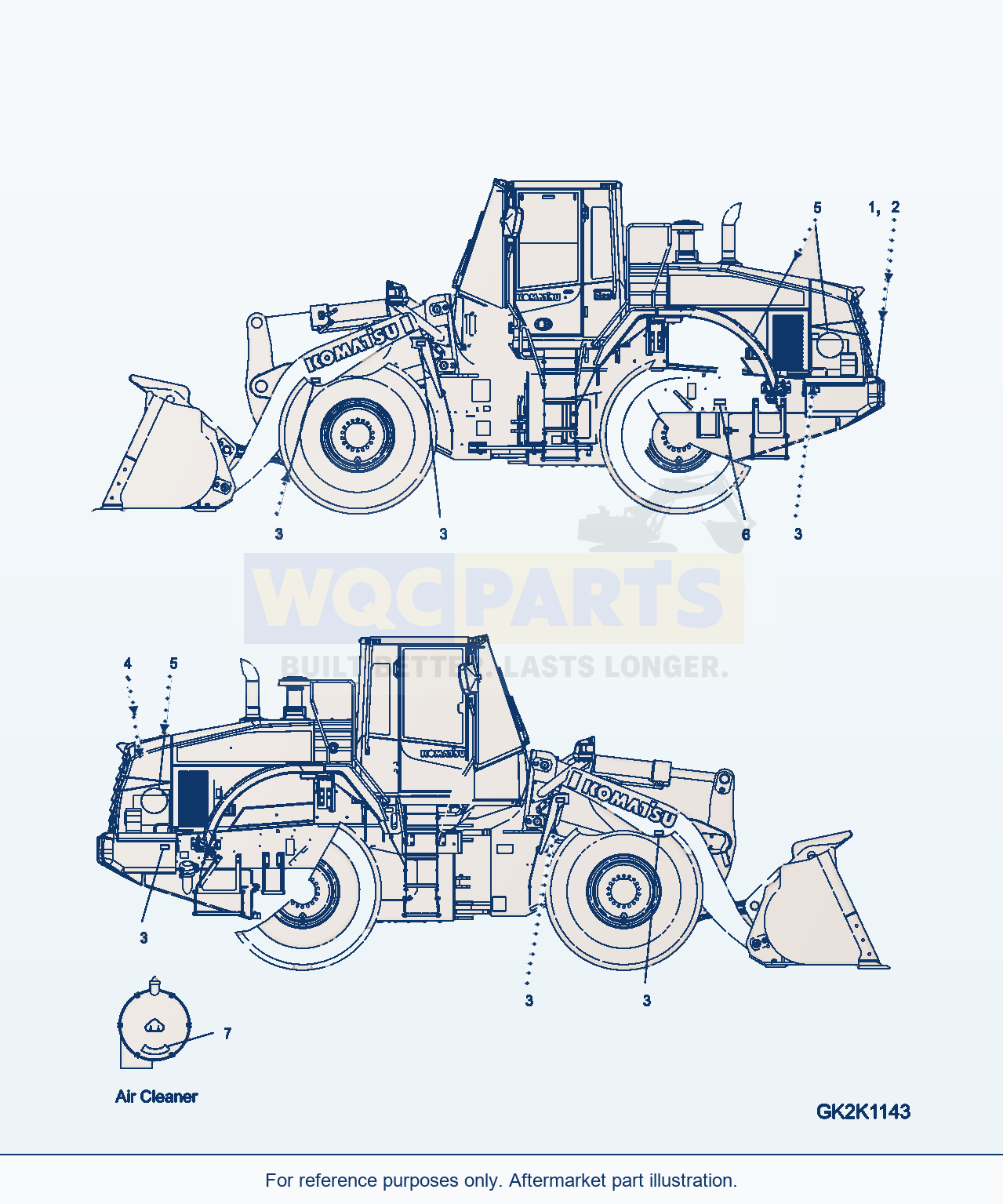 Komatsu WA380-7 Decal, Kohag Serial H62051-UP parts diagram