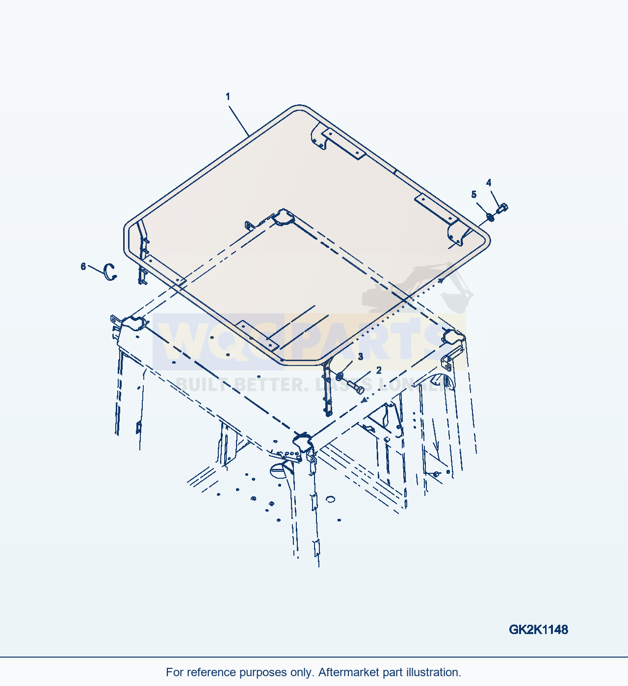 Komatsu WA380-7 Roof Rail Serial 10001-UP parts diagram