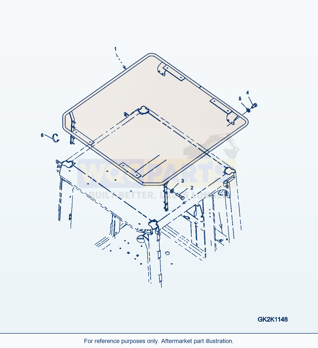 Komatsu WA380-7 Roof Rail Serial H62051-UP parts diagram