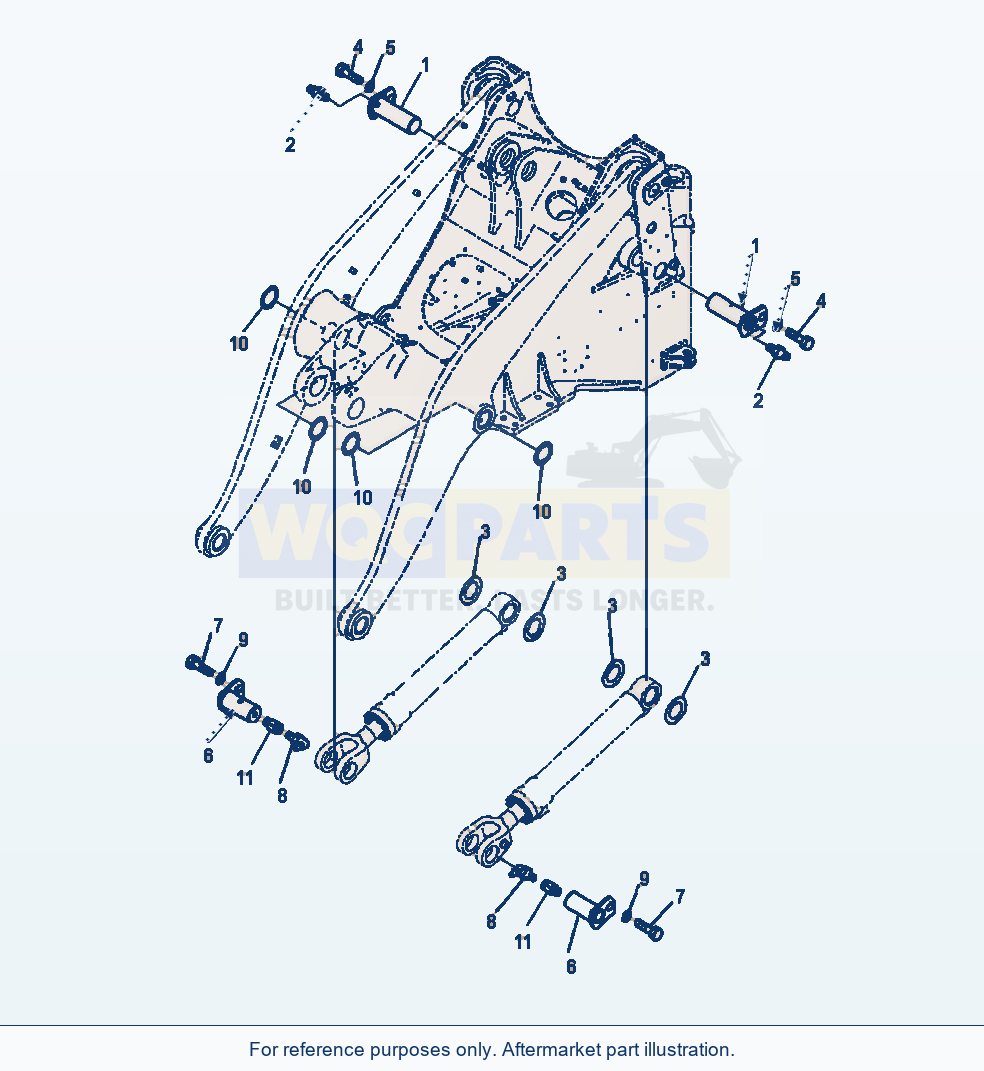 Komatsu WA380-7 Boom Cylinder Mounting Pins parts diagram