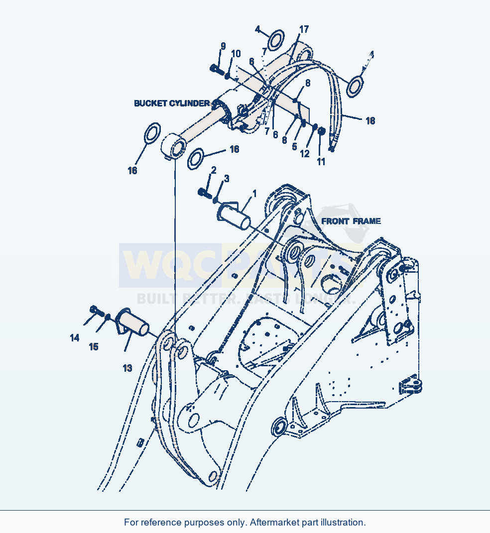 Komatsu WA380-7 Bucket Cylinder Mounting Pins parts diagram