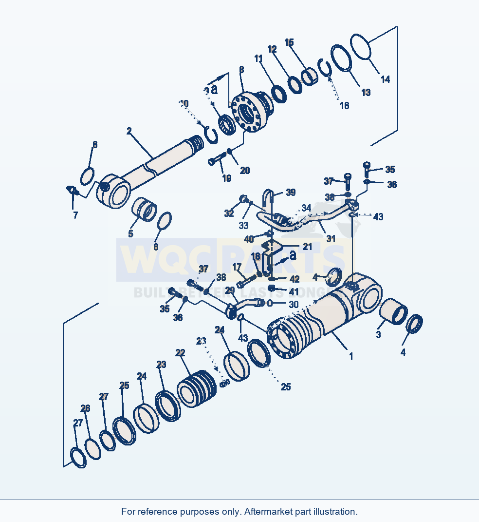 Komatsu WA380-7 Cylinder Assembly Bucket parts diagram