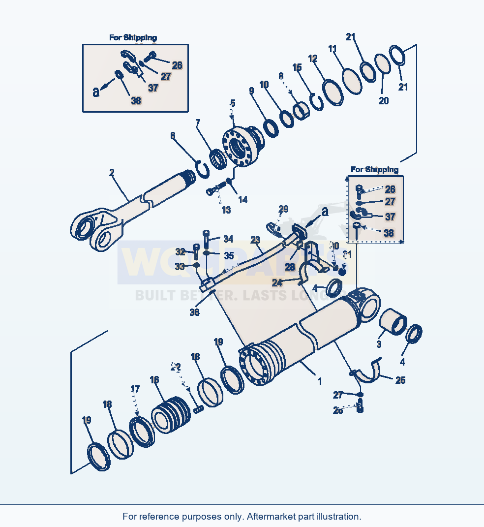 Komatsu WA380-7 Cylinder Assembly L.H. Boom parts diagram