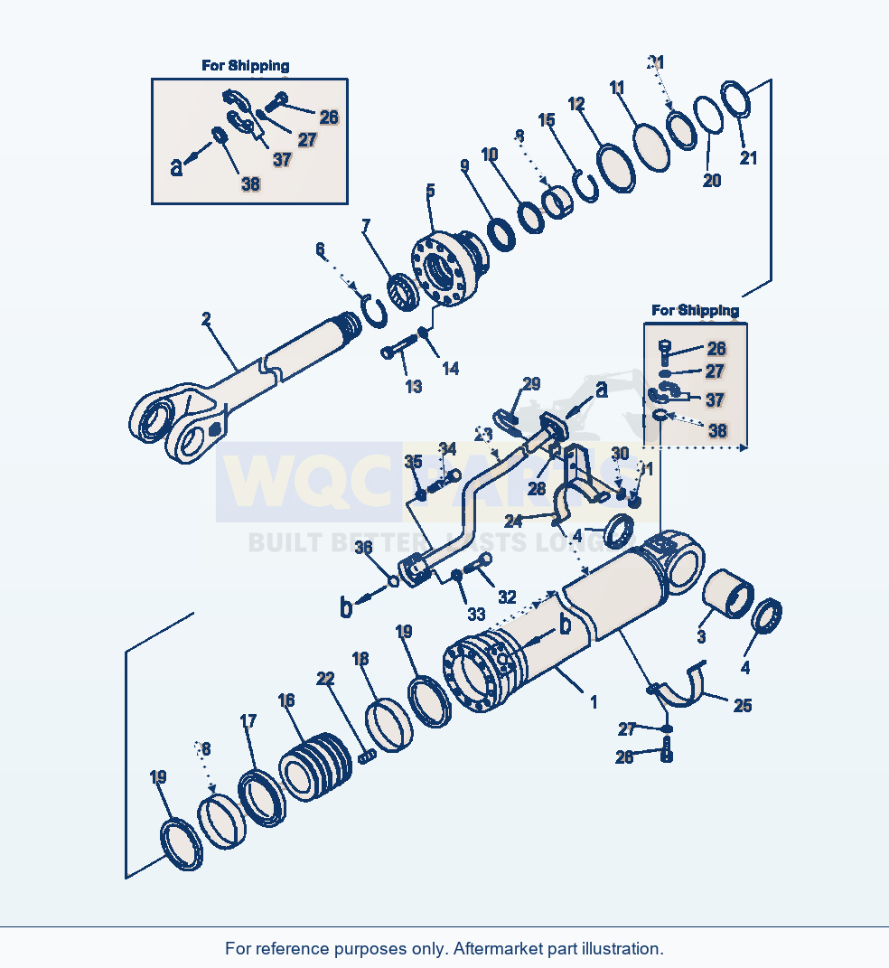 Komatsu WA380-7 Cylinder Assembly R.H. Boom parts diagram