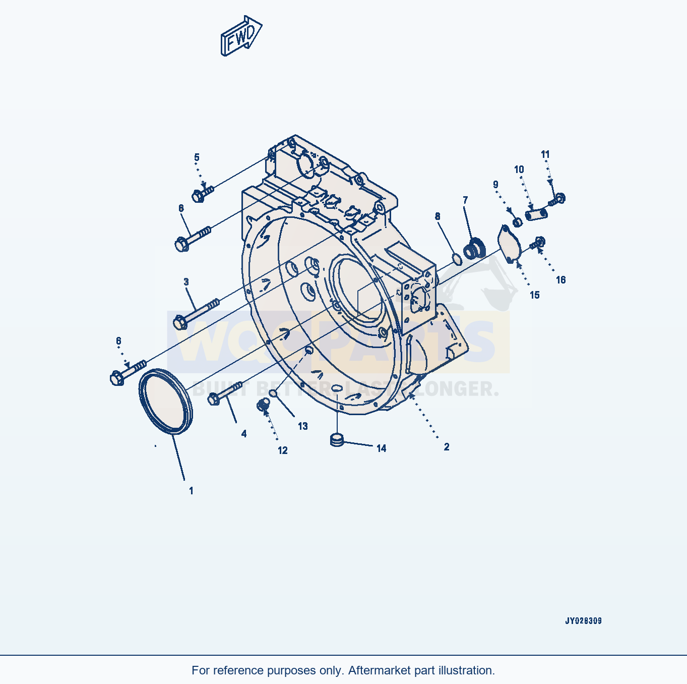 Komatsu WA380-8 Flywheel Housing (#26634517-) parts diagram