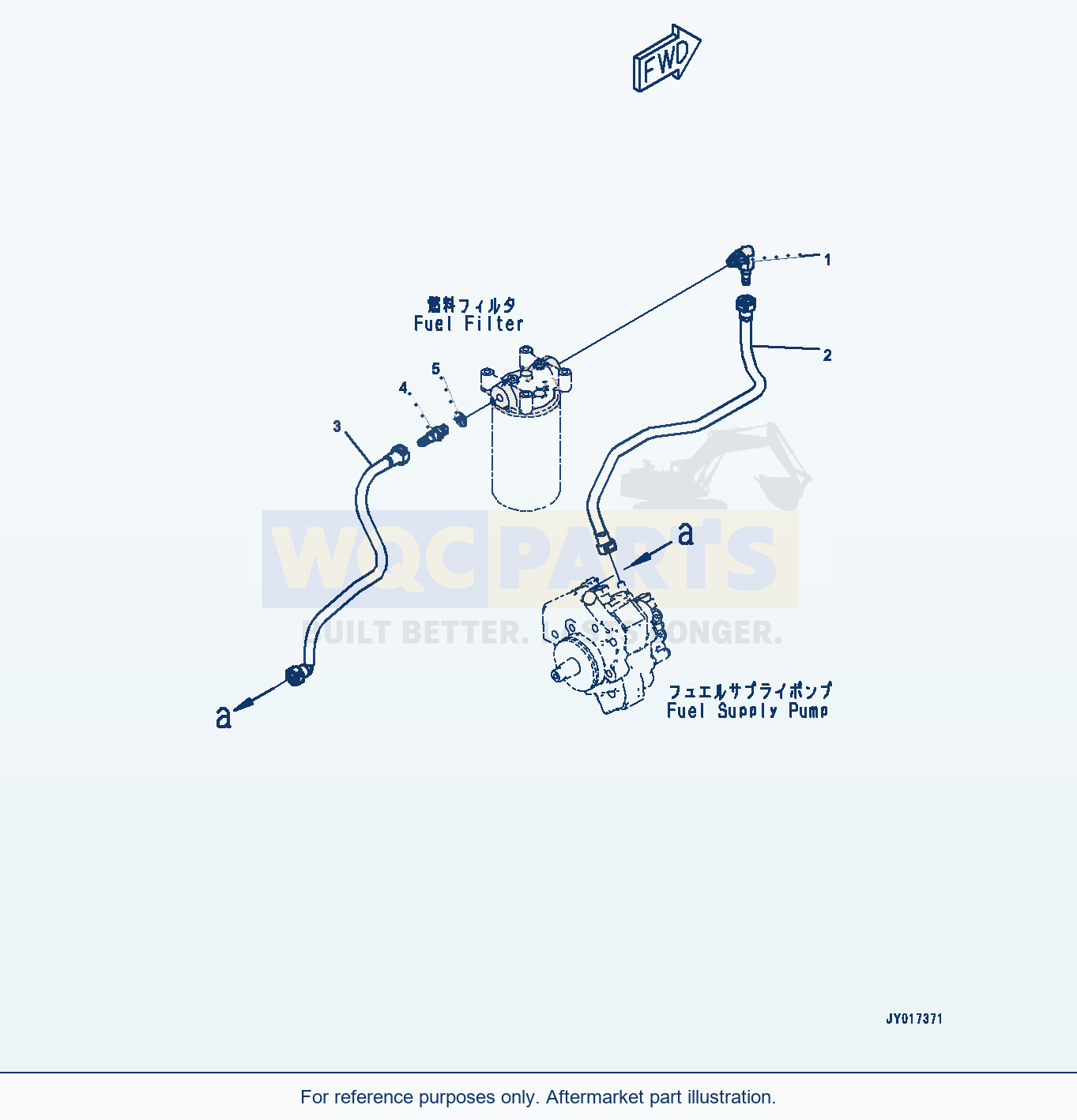 Komatsu WA380-8 Fuel Filter Piping (#26634517-) (Aff20-001001) parts diagram