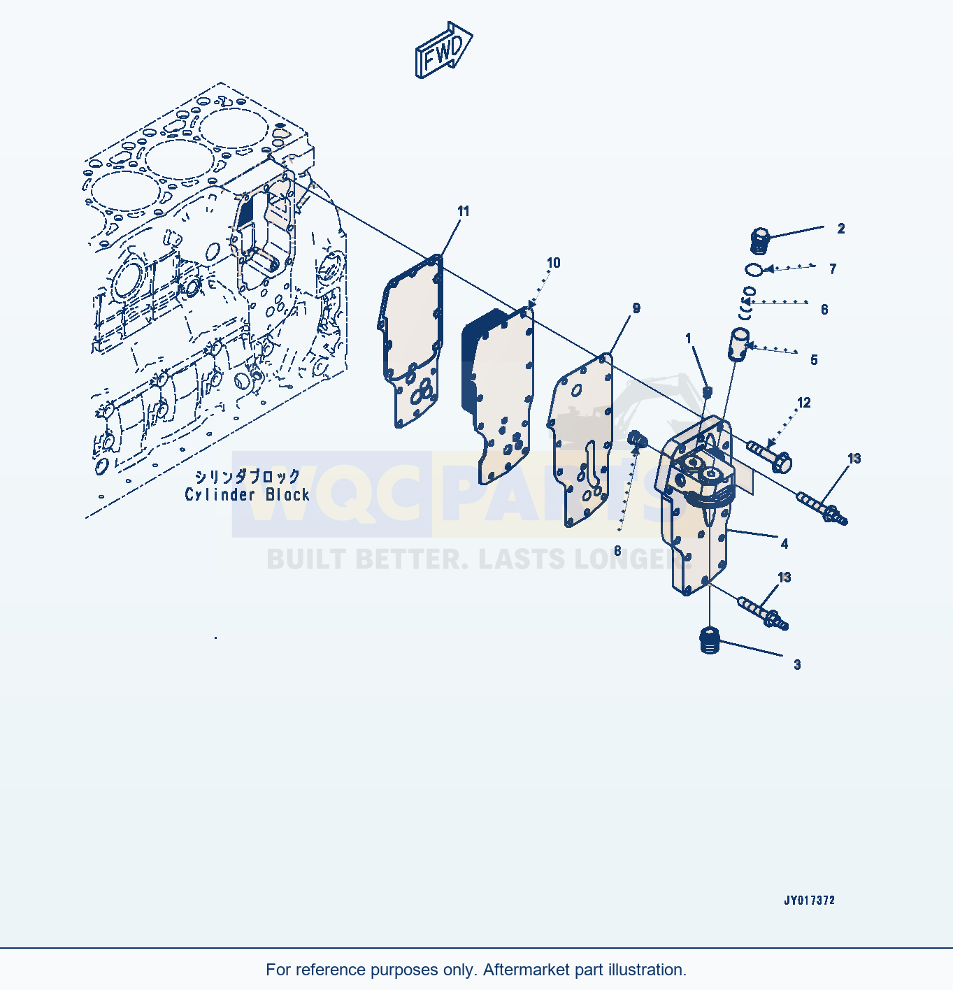Komatsu WA380-8 Engine Oil Cooler (#26634517-) (Alc00-001001) parts diagram