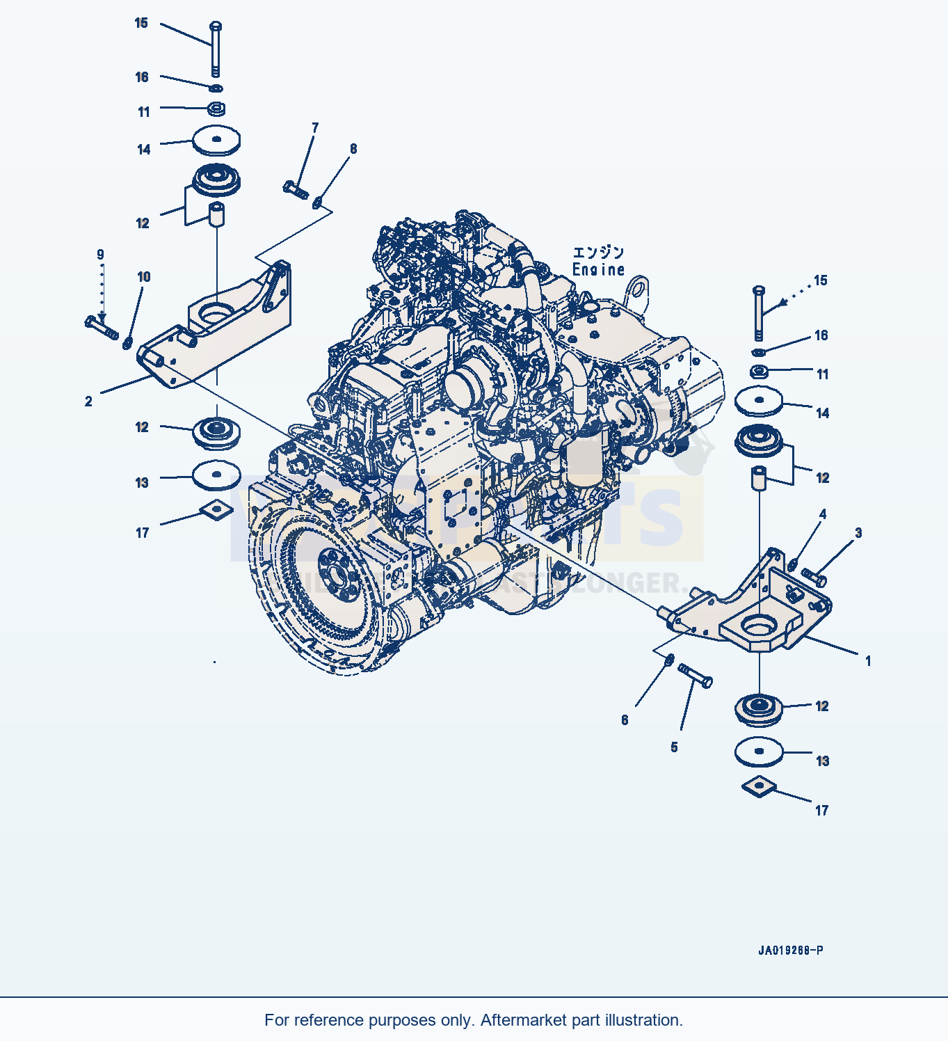 Komatsu WA380-8 Engine Mounting Parts (#15001-) parts diagram