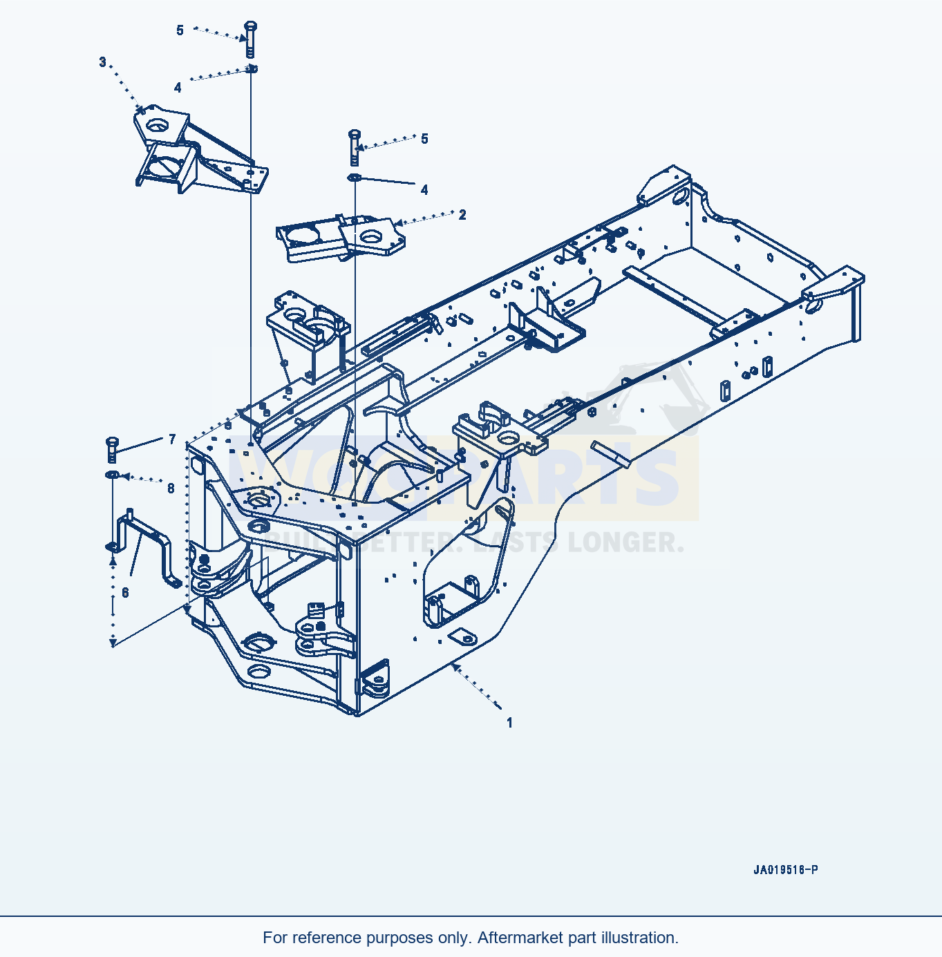 Komatsu WA380-8 Rear Frame (#15001-15079) parts diagram