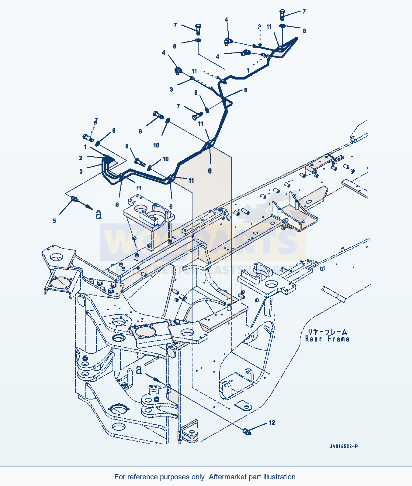 Komatsu WA380-8 Remote Greasing System, Rear Piping (#15001-) parts diagram